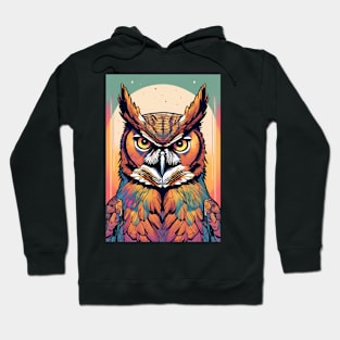 Wild Owl Bird Great Horned Owl Dad Hoodie